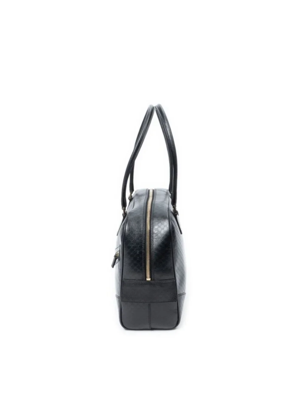 Gucci Bowling Shoulder Bag Black Micro Guccissima Leather - Picture 3 of 10